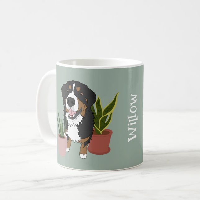 Personalised Bernese Mountain Dog  Coffee Mug (Front Left)