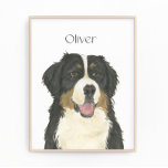 Personalised Bernese Mountain Dog Photo Print<br><div class="desc">I am in love with this beautifully detailed watercolor illustration of a black, white, and tan bernese mountain dog! Personalise these art prints with your name or monogram to compliment your decor and change fonts by selecting the "edit using design tool" option at personalisation. Shop the rest of my collection...</div>