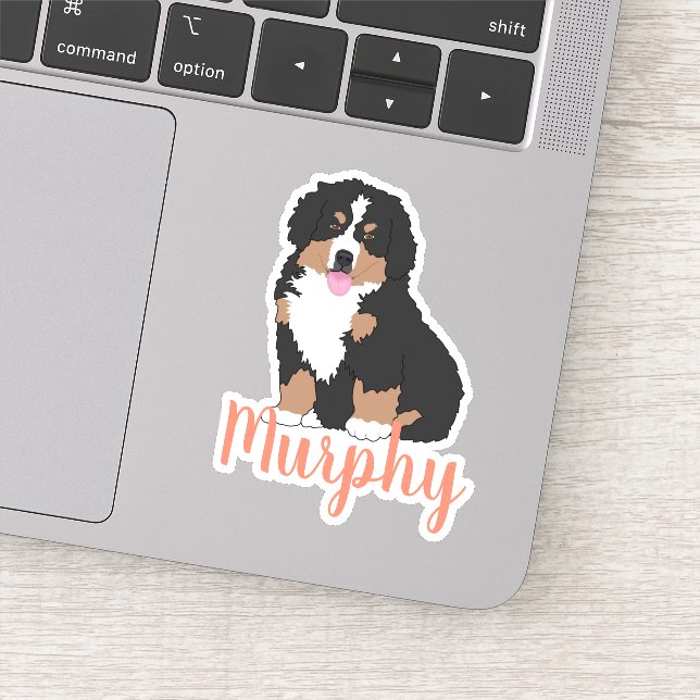 Personalised Bernese Mountain Dog Puppy Sticker (Detail)