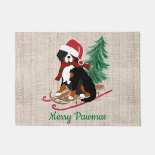 Personalised Bernese Mt Dog Christmas Sled Doormat