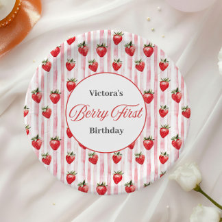 Personalised 'Berry First' Birthday Plates