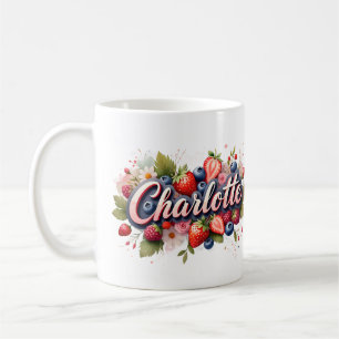 Personalised Berry Floral Name Mug – Charlotte