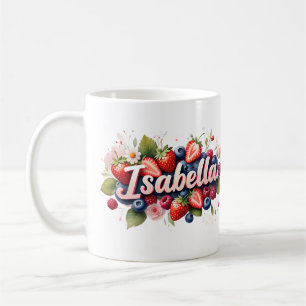 Personalised Berry Floral Name Mug – Isabella