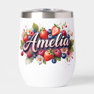 Personalised Berry Floral Tumbler – "Amelia"