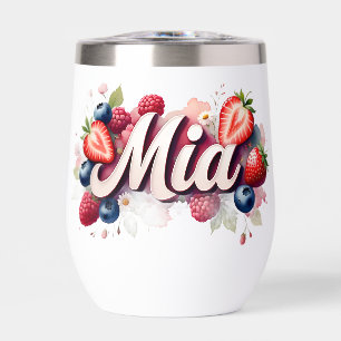 Personalised Berry Floral Tumbler – "Mia"