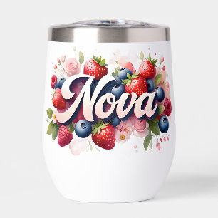 Personalised Berry Floral Tumbler – "Nova"