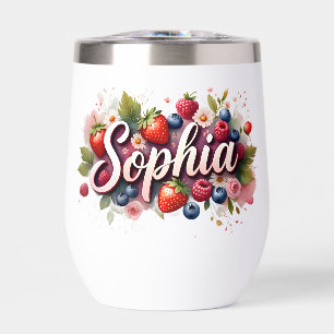 Personalised Berry Floral Tumbler – "Sophia"