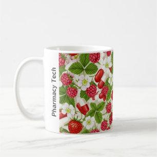 Personalised Berry & Pill Pattern Pharmacy Mug