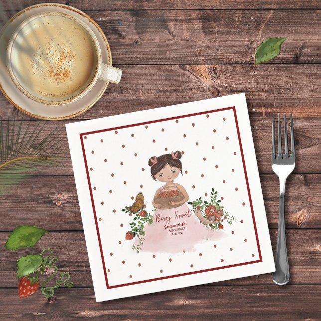 Personalised Berry Sweet Baby Shower  Napkin (Personalized Berry Swee Baby Shower Napkins)