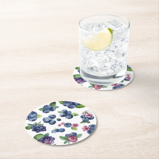 Personalised Berry Sweet  Round Paper Coaster (Insitu)