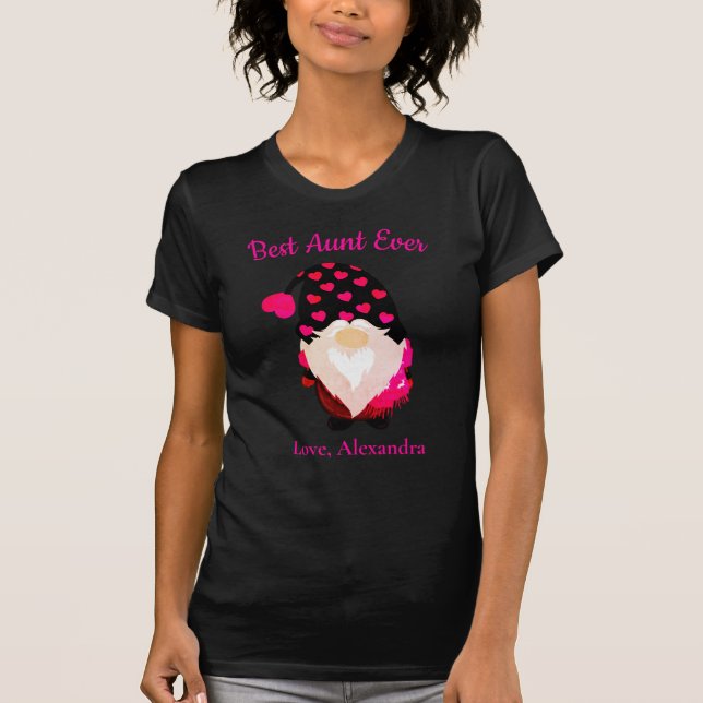 Personalised Best Aunt Ever. Gnome  T-Shirt (Front)