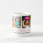 Personalised Best Auntie Ever 4 Photo Collage  Coffee Mug<br><div class="desc">Customise the best auntie ever mug with 4 photos and your names for a special keepsake gift for aunt.</div>