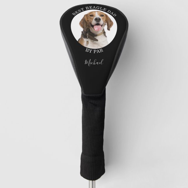 Personalised Best Beagle Dog Dad Birthday Golf Head Cover (Front)