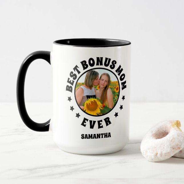 Personalised Best Bonus Mum Ever Mother's Day  Mug (With Donut)