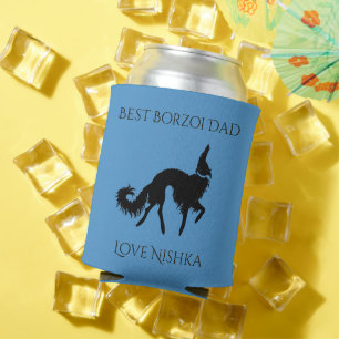 Personalised Best Borzoi Dad Can Cooler