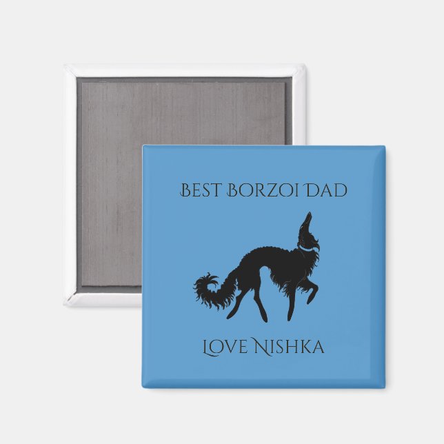 Personalised Best Borzoi Dad Magnet (Front/Back)