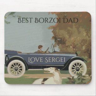 Personalised Best Borzoi Dad Mouse Mat