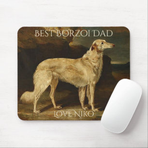 Personalised Best Borzoi Dad Mouse Mat