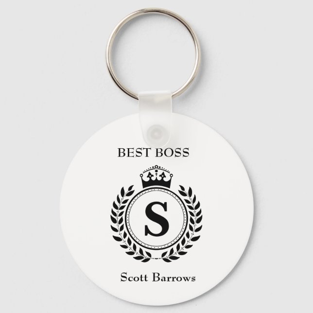 Personalised best Boss Customisable Awards Key Ring (Front)