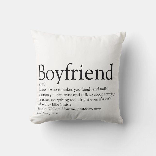 Personalised Best Boyfriend Definition Cushion (Front)