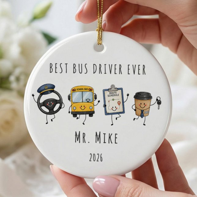 Personalised Best Bus Driver Ever Ornament (Creator Uploaded)