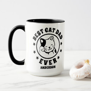 Personalised Best Cat Dad Ever Custom Name Mug