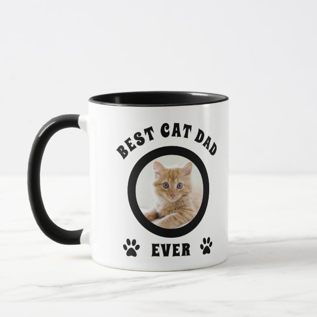  Personalised Best Cat Dad Ever Custom Photo Mug (Left)