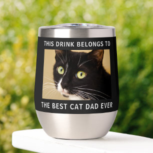 Personalised Best Cat Dad Ever Photo Black