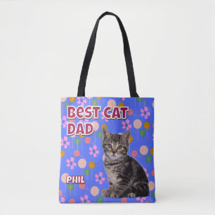 Personalised Best Cat Dad – Father's Day Pet Photo Tote Bag