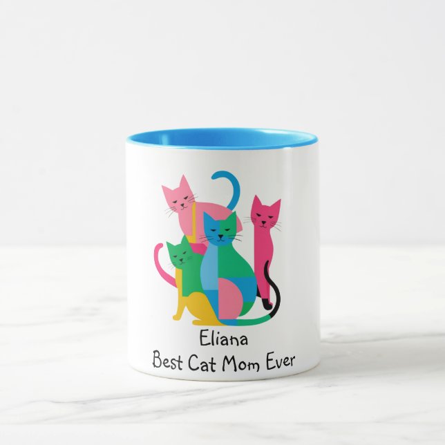 Personalised Best Cat Mum Ever Mug (Center)