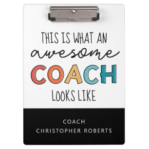 Personalised Best Coach Ever Awesome Coach Gifts Clipboard