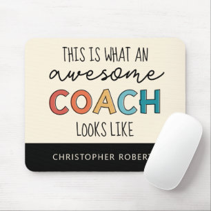 Personalised Best Coach Ever   Awesome Coach Gifts Mouse Mat