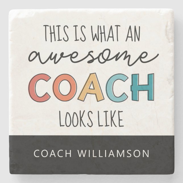 Personalised Best Coach Ever | Awesome Coach Gifts Stone Coaster (Front)