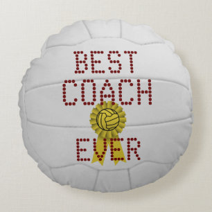 Personalised Best Coach Netball Ball Round Cushion