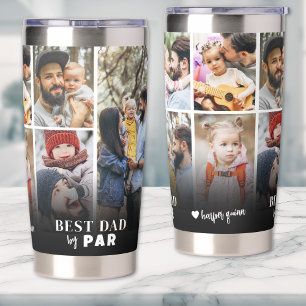Personalised Best Dad By Par Photo Collage Father Insulated Tumbler