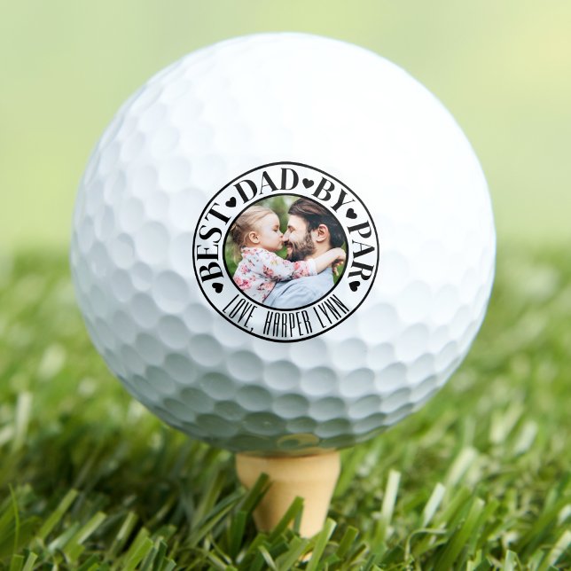 Personalised Best Dad By Par Photo Golf Balls (Personalized Best Dad By Par Golf Balls)
