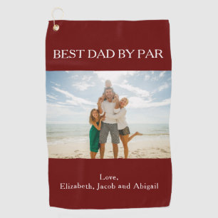 Personalised Best Dad By Par Photo Golf Towel