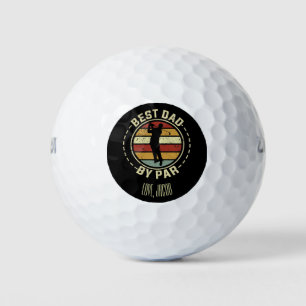 Personalised Best Dad By Par Retro Father's Day Golf Balls