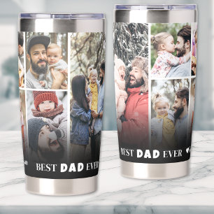 Personalised Best Dad Ever 8 Photo Collage Father Insulated Tumbler