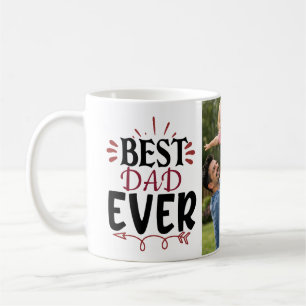 Personalised Best Dad Ever Custom Dad Name & photo Coffee Mug