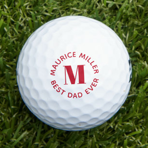 Personalised 'Best Dad Ever' Custom Name Red Golf Balls