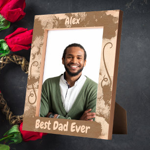 Personalised Best Dad Ever Fathers Day Gift Wooden Etched Frames