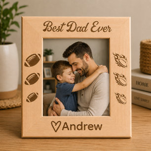 Personalised Best Dad Ever Football Picture Frame