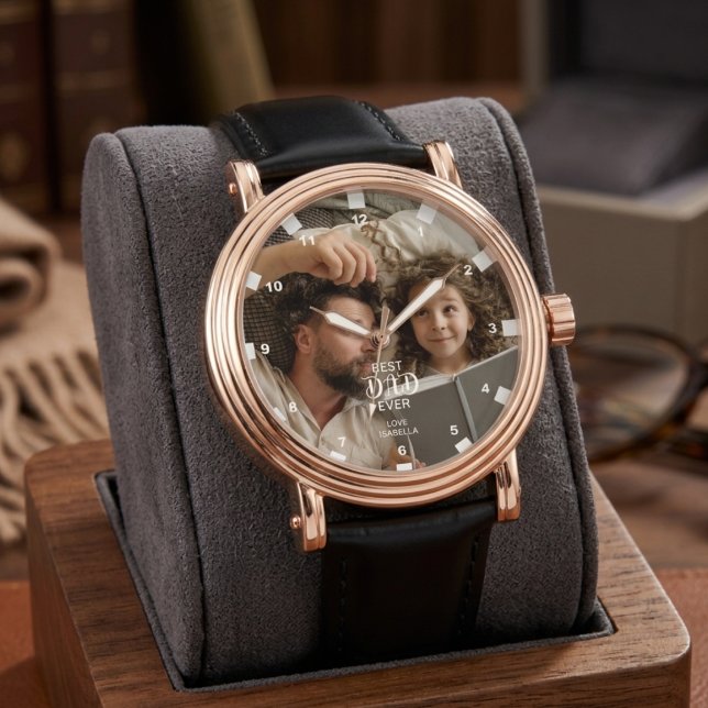 Personalised "best DAD ever " Modern Typography Watch (Creator Uploaded)