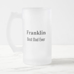 Personalised Best Dad Ever Monogrammed Frosted Glass Beer Mug