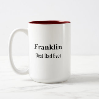 Personalised Best Dad Ever Monogrammed Two-Tone Coffee Mug
