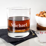 Personalised Best Dad Ever Monogrammed Whiskey Glass<br><div class="desc">Unique personalised gift for your dad,  this whiskey glass features his name in a large bold white font and "Best Dad Ever" in simple modern white typography.</div>