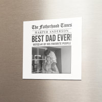 Personalised Best Dad Ever Newspaper Photo