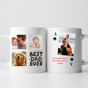 Personalised Best Dad Ever Photo Ace Card  Coffee Mug
