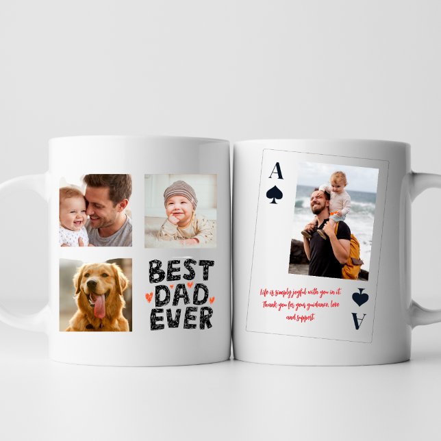 Personalised Best Dad Ever Photo Ace Card  Coffee Mug (Creator Uploaded)